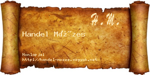 Handel Mózes névjegykártya