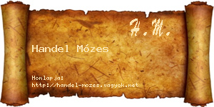 Handel Mózes névjegykártya